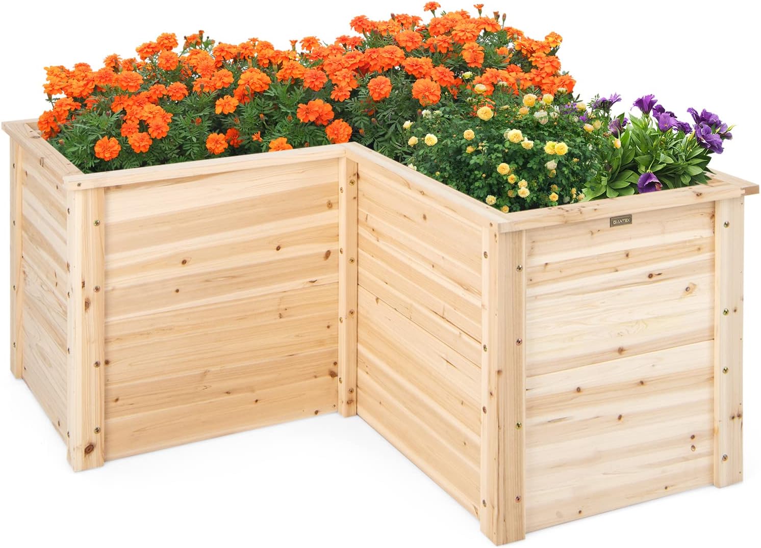 Raised Bed Planter Box - Fioriera Rialzata in Legno, 120x120x62 cm,