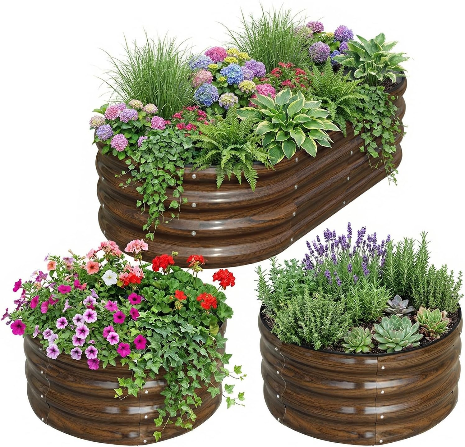 Raised Bed Planter Box - Kit di 3 Aiuole Rialzate in