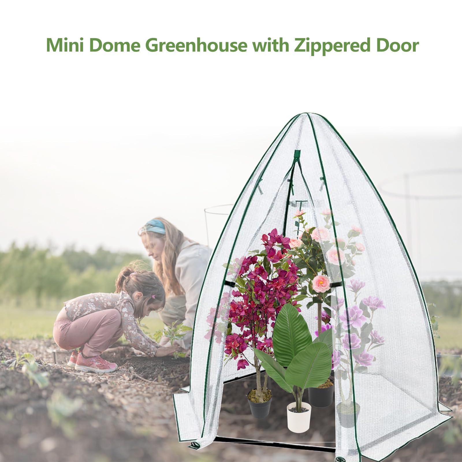 Greenhouse Mini Indoor - Mini serra esagonale 54x54x71 cm, portatile,